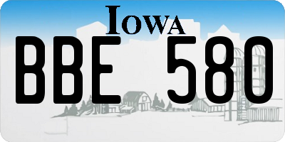 IA license plate BBE580