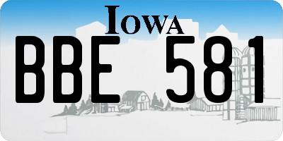 IA license plate BBE581
