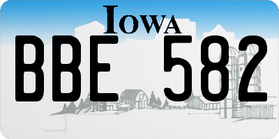 IA license plate BBE582