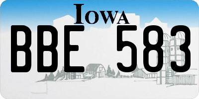 IA license plate BBE583