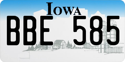 IA license plate BBE585