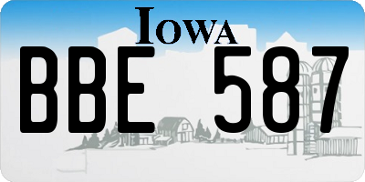 IA license plate BBE587