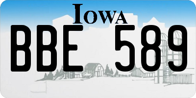 IA license plate BBE589