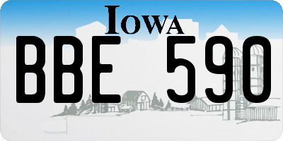IA license plate BBE590