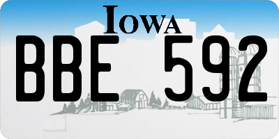 IA license plate BBE592