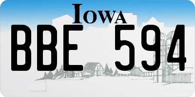 IA license plate BBE594