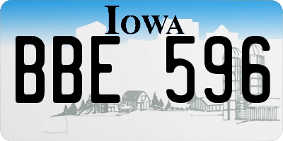 IA license plate BBE596