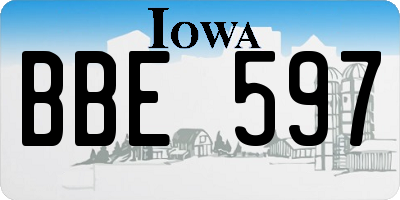 IA license plate BBE597