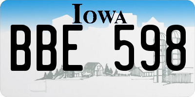 IA license plate BBE598