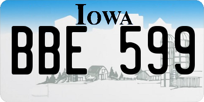 IA license plate BBE599
