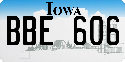 IA license plate BBE606