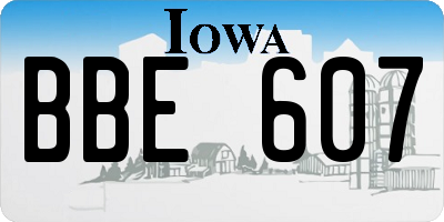 IA license plate BBE607