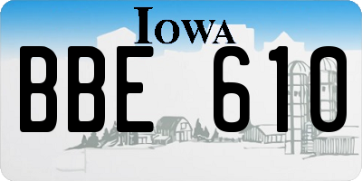 IA license plate BBE610