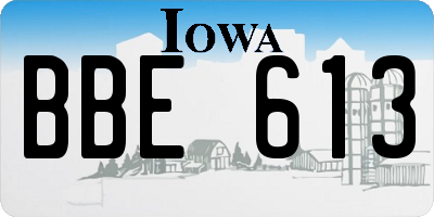 IA license plate BBE613