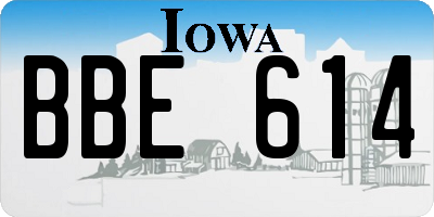 IA license plate BBE614