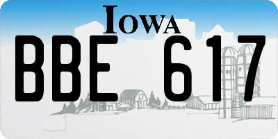 IA license plate BBE617