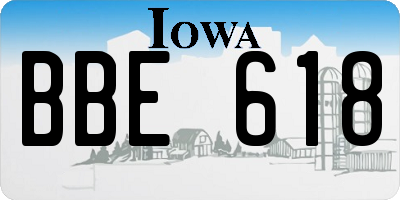 IA license plate BBE618