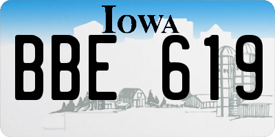 IA license plate BBE619