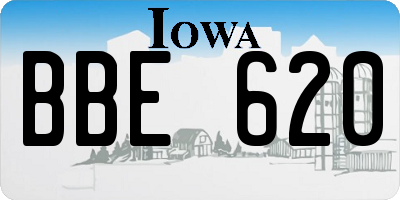 IA license plate BBE620