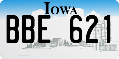 IA license plate BBE621