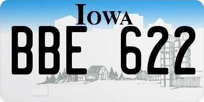 IA license plate BBE622