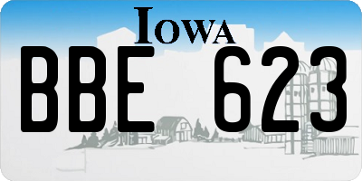 IA license plate BBE623