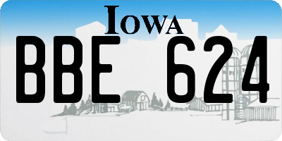 IA license plate BBE624