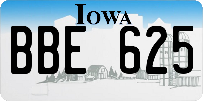 IA license plate BBE625