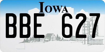 IA license plate BBE627