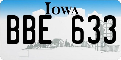 IA license plate BBE633