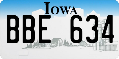 IA license plate BBE634