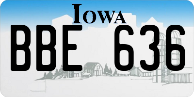 IA license plate BBE636