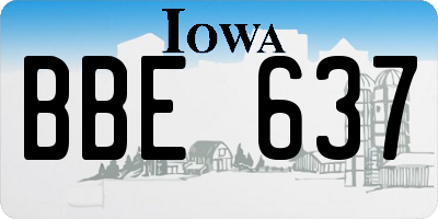 IA license plate BBE637