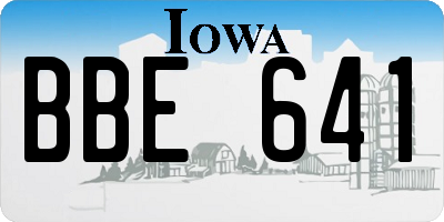 IA license plate BBE641