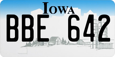 IA license plate BBE642