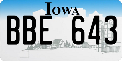 IA license plate BBE643