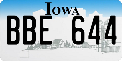 IA license plate BBE644