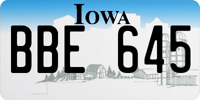 IA license plate BBE645