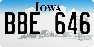 IA license plate BBE646