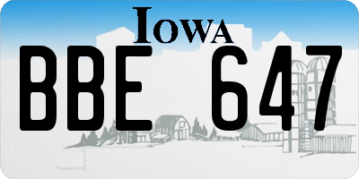IA license plate BBE647