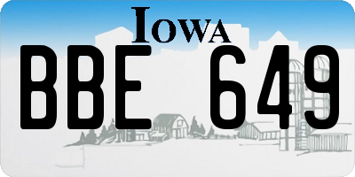 IA license plate BBE649