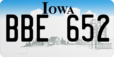 IA license plate BBE652