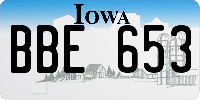 IA license plate BBE653