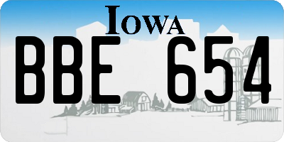 IA license plate BBE654