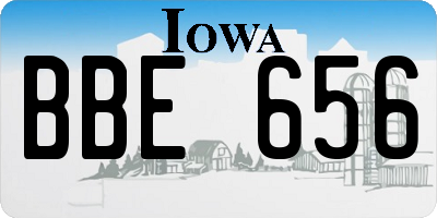 IA license plate BBE656