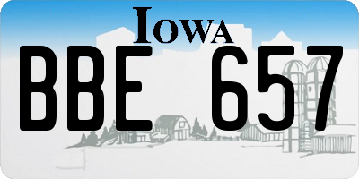 IA license plate BBE657
