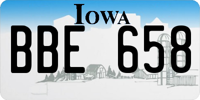 IA license plate BBE658