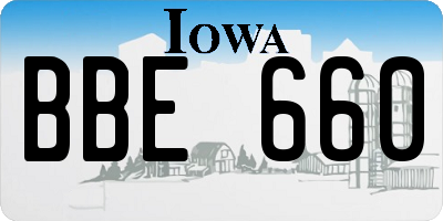 IA license plate BBE660