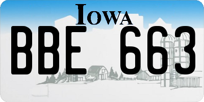 IA license plate BBE663