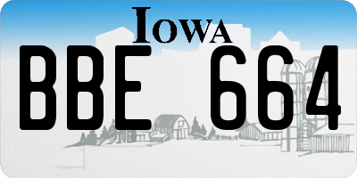 IA license plate BBE664